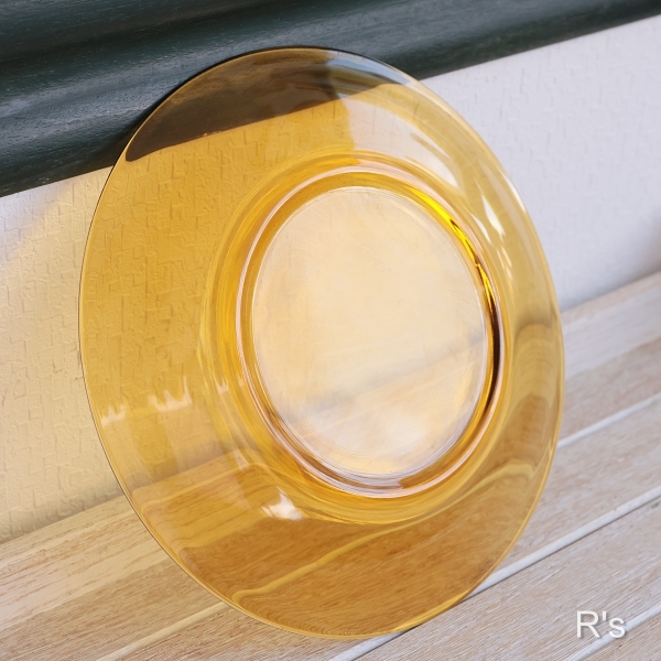 画像5: フランス　VERECO　ベレコ　ガラス　23ｃｍプレート　アンバー　未使用品 (d3277)