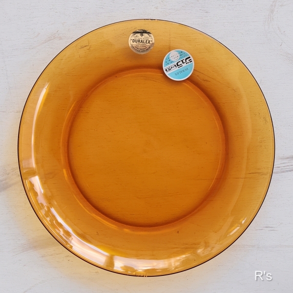 画像2: フランス　DURALEX　デュラレックス　23ｃｍガラスプレート　アンバー　未使用品 (p6252)