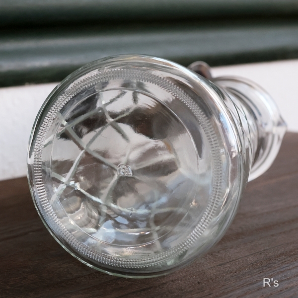 画像6: 石塚硝子　アデリア　レトロ　ガラスウォーターピッチャー　バイアスチェック　ユーズド品 (ケ1929）