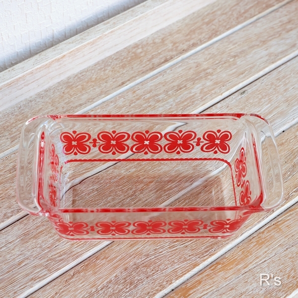 画像3: iwaki　岩城硝子　レトロ　角型ガラス　花柄　未使用品（ひ6272）