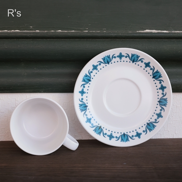 画像3: ノリタケ　PROGRESSION　カップ＆ソーサー　レトロ　青花　未使用品（1B　6312）