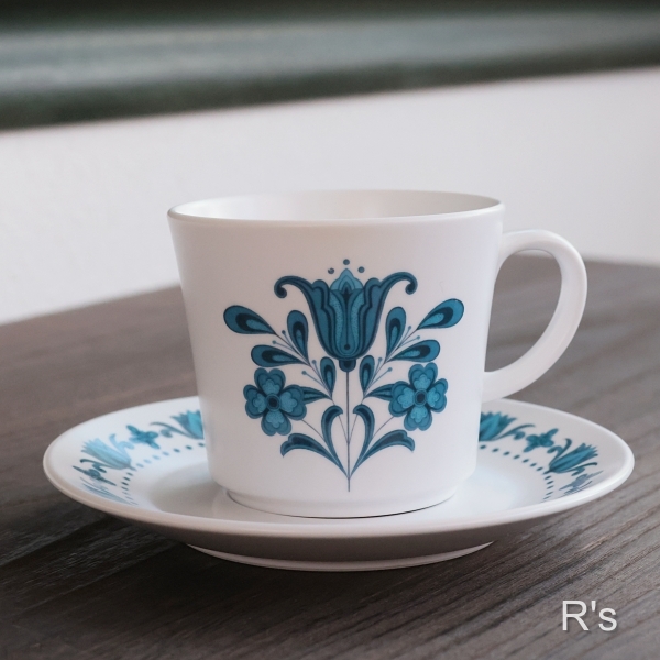 画像2: ノリタケ　PROGRESSION　カップ＆ソーサー　レトロ　青花　未使用品（1B　6312）