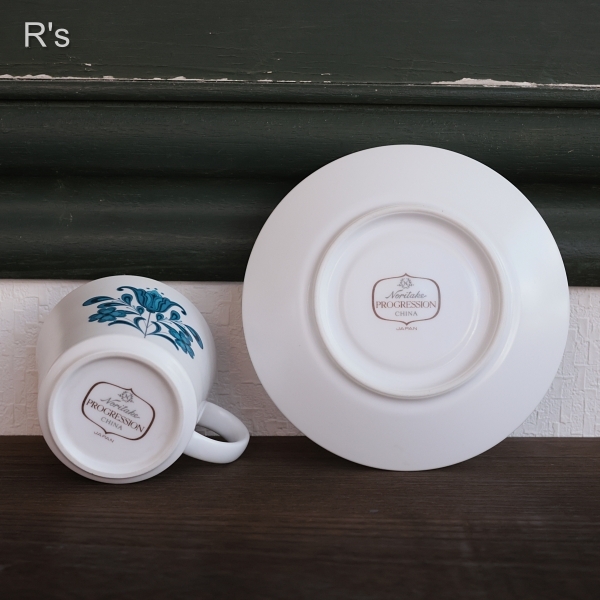 画像4: ノリタケ　PROGRESSION　カップ＆ソーサー　レトロ　青花　未使用品（1B　6312）